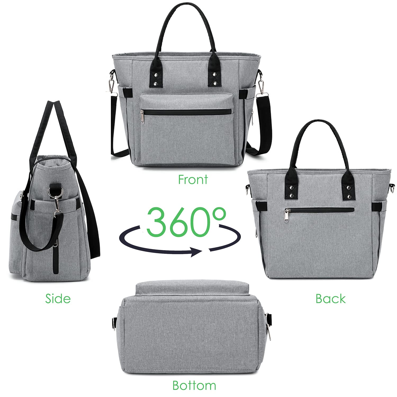 Lunch Bags for Women - Large Lunch Bag for Work, Picnics, and Camping, Insulated Lunch Bags for Women, Lunch Tote Lunch Box for Women Commuters, Boite a Lunch Femme, Sac a Lunch Femme (Clip-On Strap)