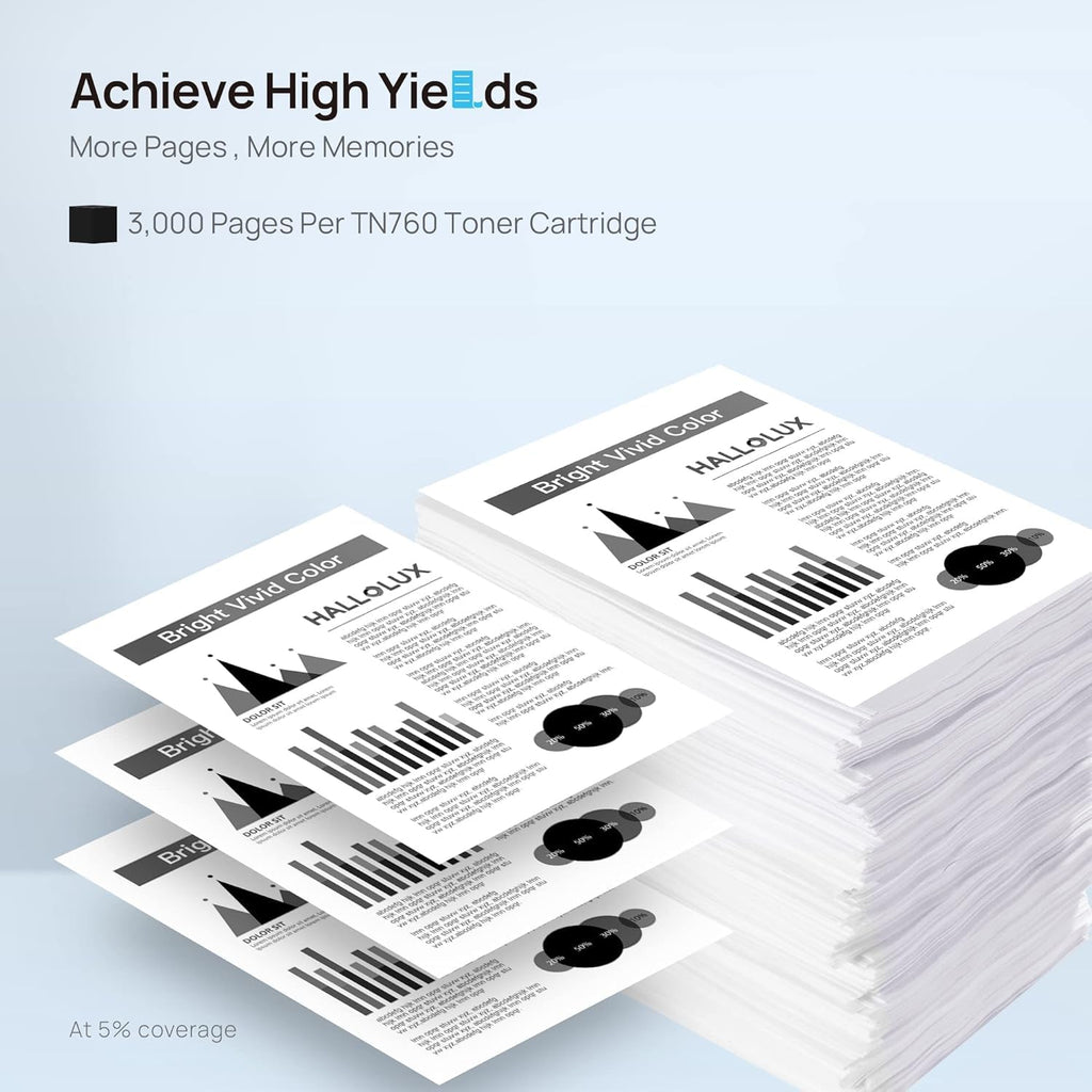 TN760 Toner Cartrigde High Yeild (with Chip) for Brother TN760 TN-760 TN730 TN-730 Compatible for Brother MFC-L2710DW L2730DW L2750DW XL HL-L2370DW L2390DW L2350DW L2395DW DCP-L2550DW Printer(2 Black)
