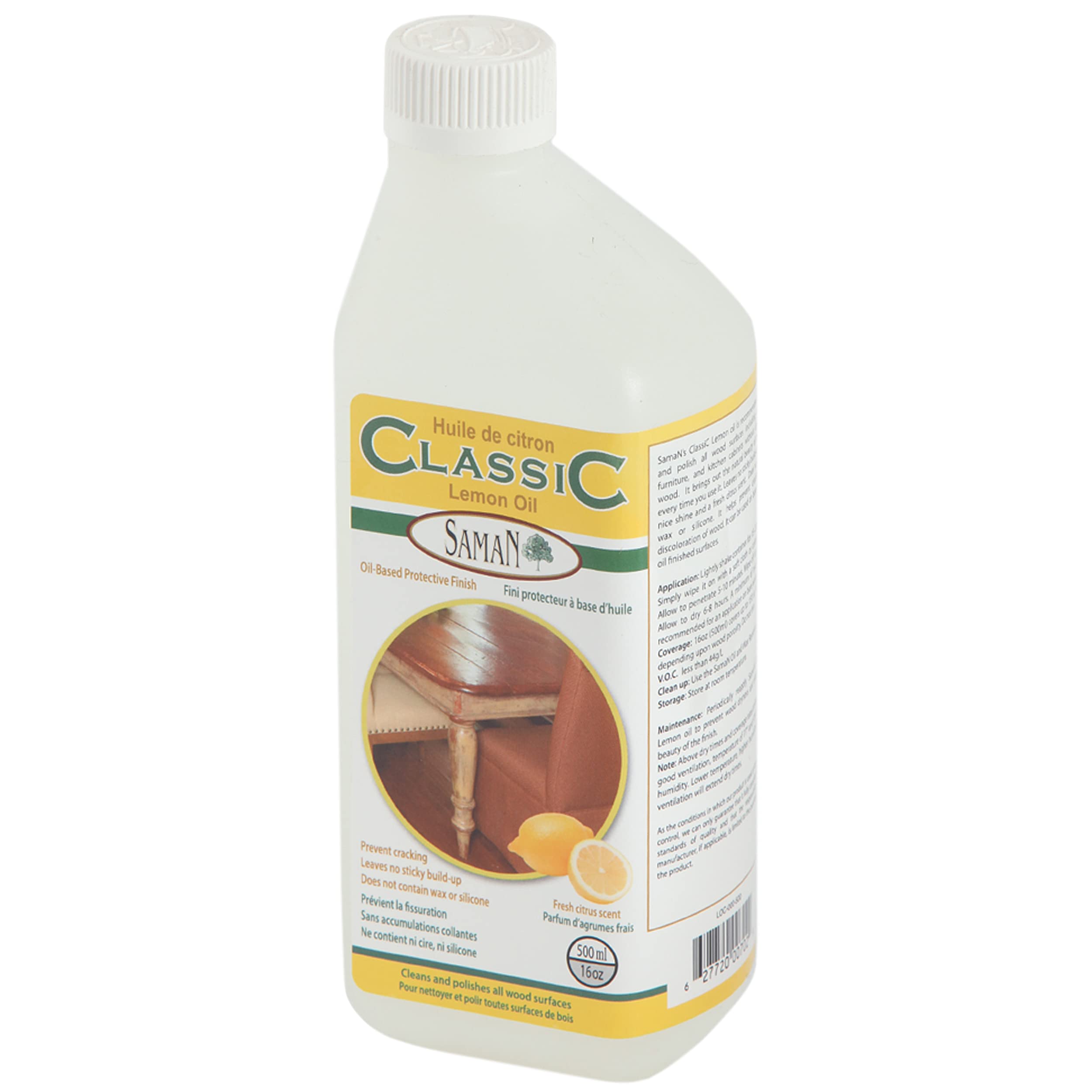 SamaN Classic Lemon Oil LOC-000-500 – Oil-Based Protective Finish – 500 ml (16 oz)