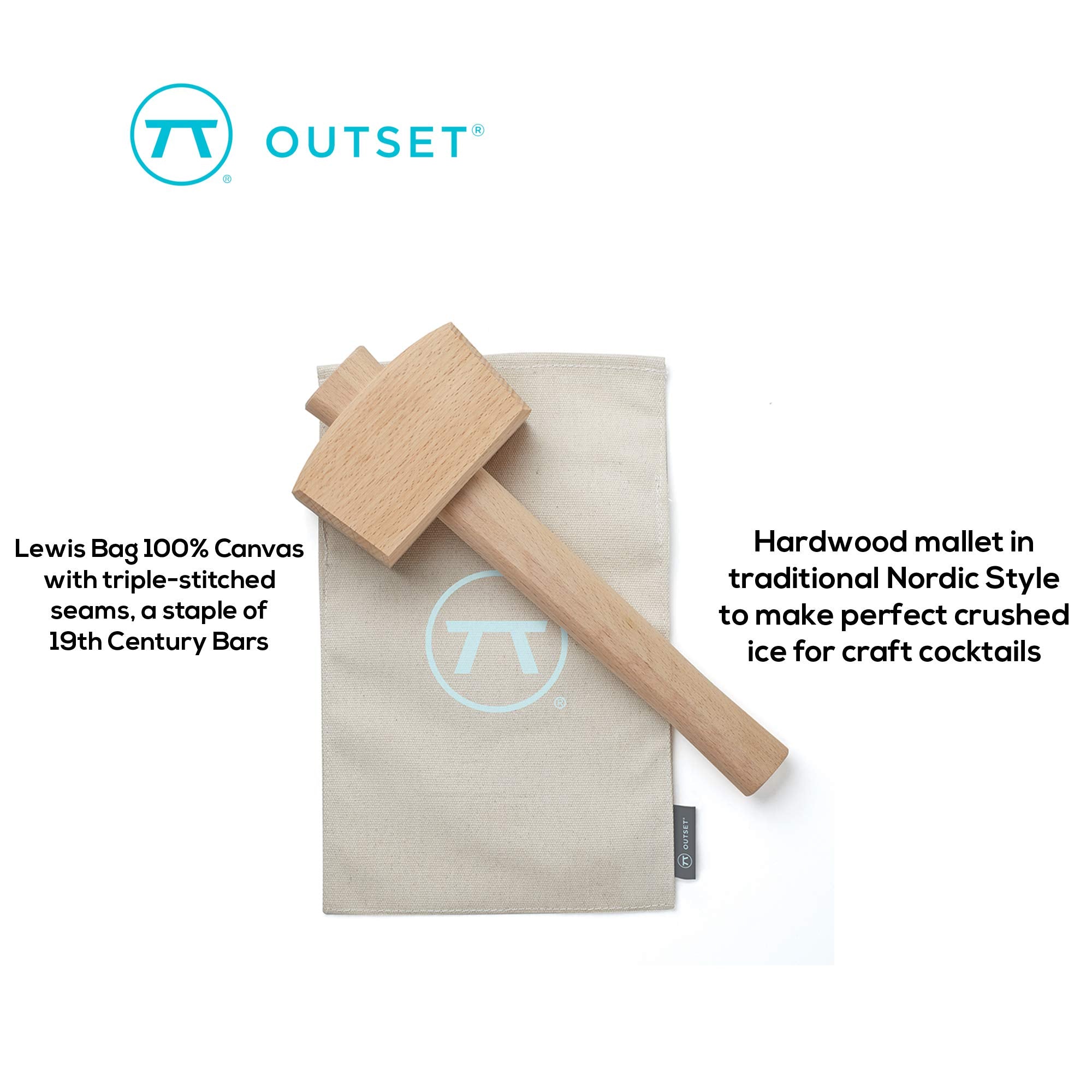 Outset Ice Mallet and Lewis Bag, Professional Bartender Kit