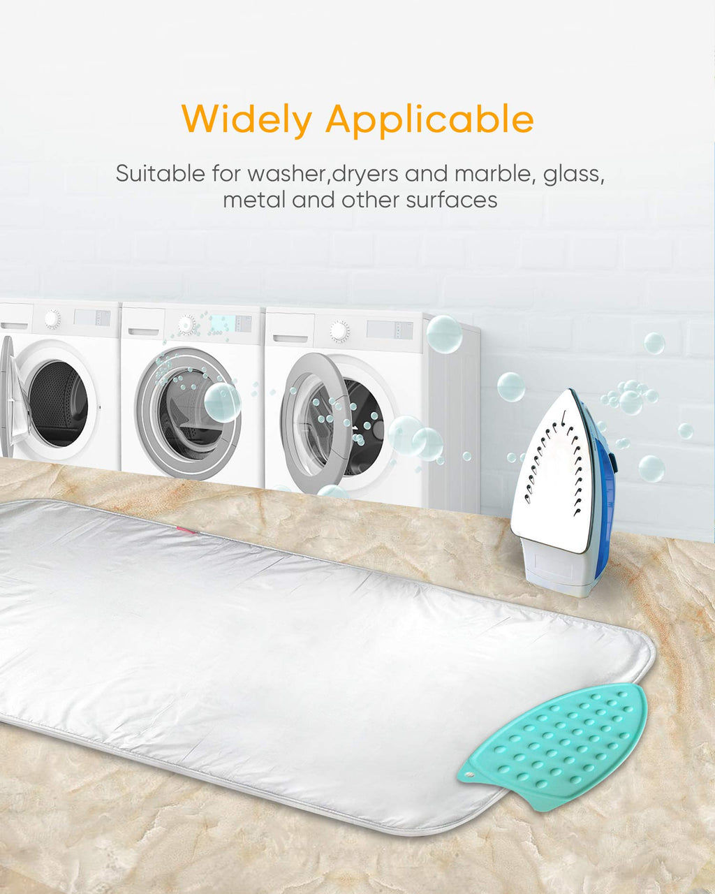 Ironing Mat Ironing Blanket,Upgraded Thick Portable Travel Ironing Pad,Isolate Heat Pad Cover for Table Top,Washer,Dryer,Countertop,Bed,Small Iron Board Mat Iron Pad for Ironing-19 x 33" (3Piece)