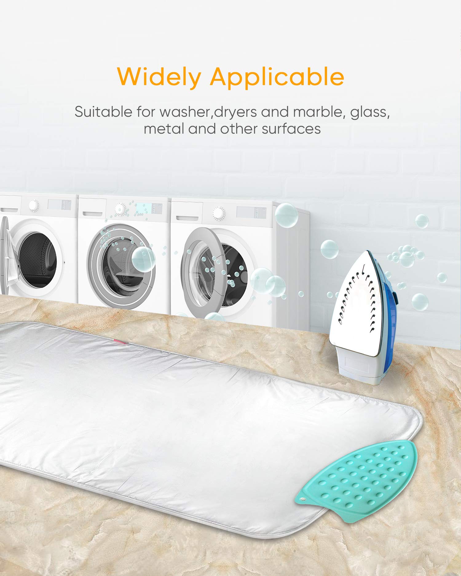 Ironing Mat Ironing Blanket,Upgraded Thick Portable Travel Ironing Pad,Isolate Heat Pad Cover for Table Top,Washer,Dryer,Countertop,Bed,Small Iron Board Mat Iron Pad for Ironing-19 x 33" (3Piece)