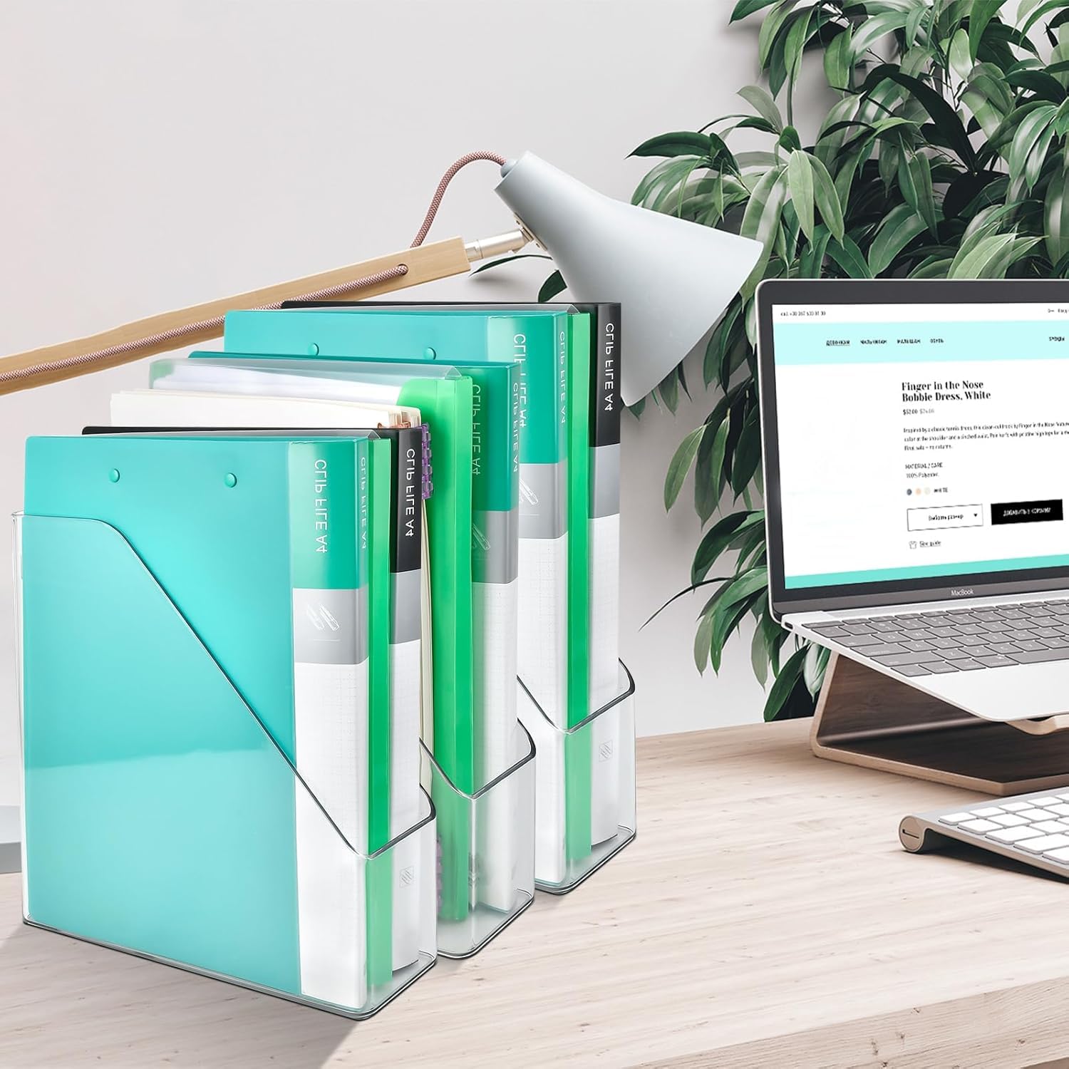 Ljxyloog 2 Pcs Acrylic Magazine File Holder, Desk Document Sorter Organizer for Home Office School Work Desktop Supplies