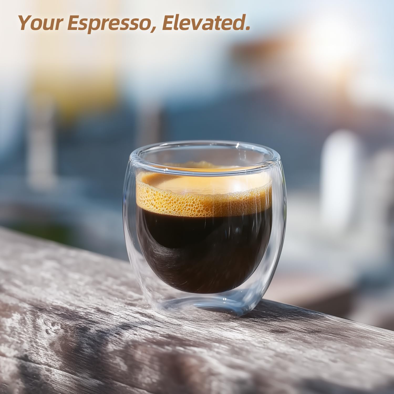 Yopinmall Espresso Cups Set of 6-100ML/3.4OZ Double Walled Glass Coffee Mugs Clear Coffee Cups Glass for Espresso Shot Cappuccino Latte Iced Coffee Tea Desserts Dishwasher Safe