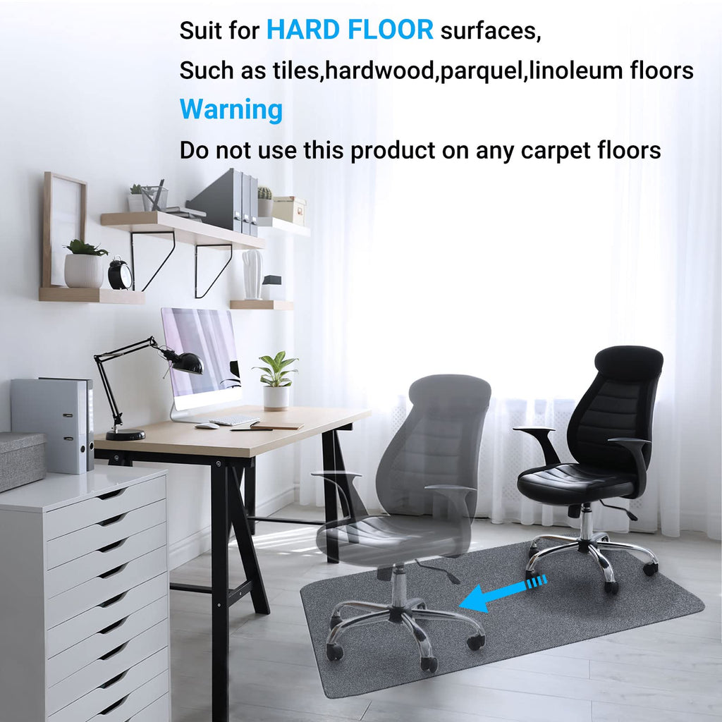 COSYLAND Office Chair Mat, 1/6" Thick 48" x 36" Multi-Purpose Low Pile Desk Chair Mat for Hardwood Floor, Upgraded Version (Grey, 90 * 120CM)