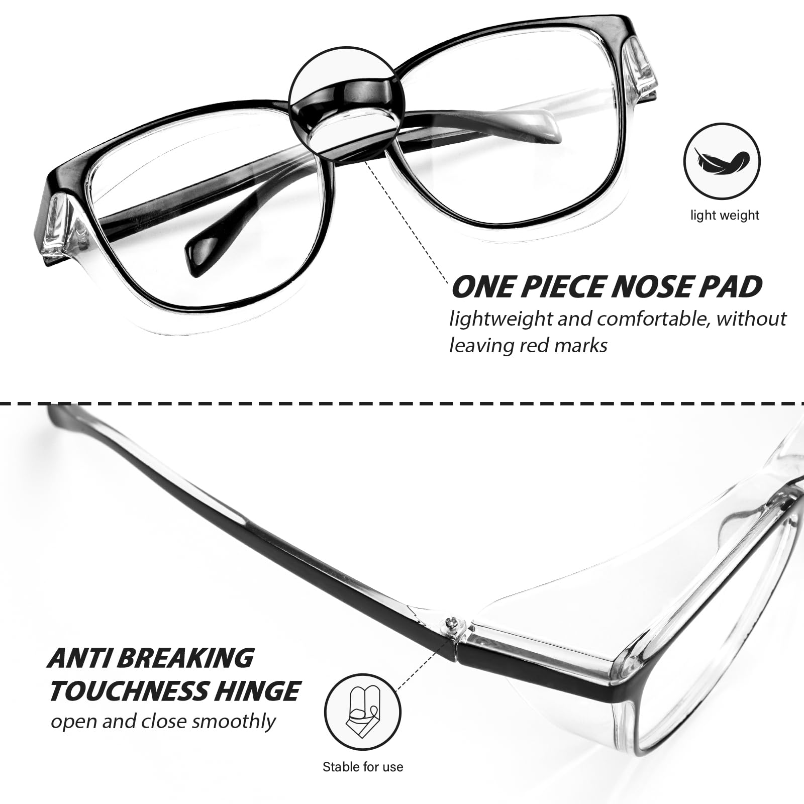 Safety Glasses for Women Men, 2Pack Safety Goggles Anti Fog, UV Protection Blue Light Blocking glasses Protective Eyewear