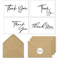Ohuhu Thank You Cards with Kraft Envelopes and Matching Thank-You Stickers – 104-Pack (4 Minimalistic Designs), 4x6 Thank You Notes for Wedding, Graduation, Shower, Small Business, Birthday, Funeral