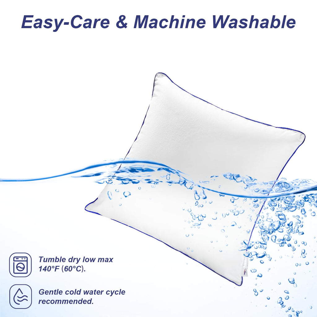 Wuuyuef 20x20 Pillow Inserts Set of 2, Hypoallergenic Machine Washable Fluffy Microfiber Cushions, Premium Soft Throw Pillow Stuffer for Couch , Sofa – White