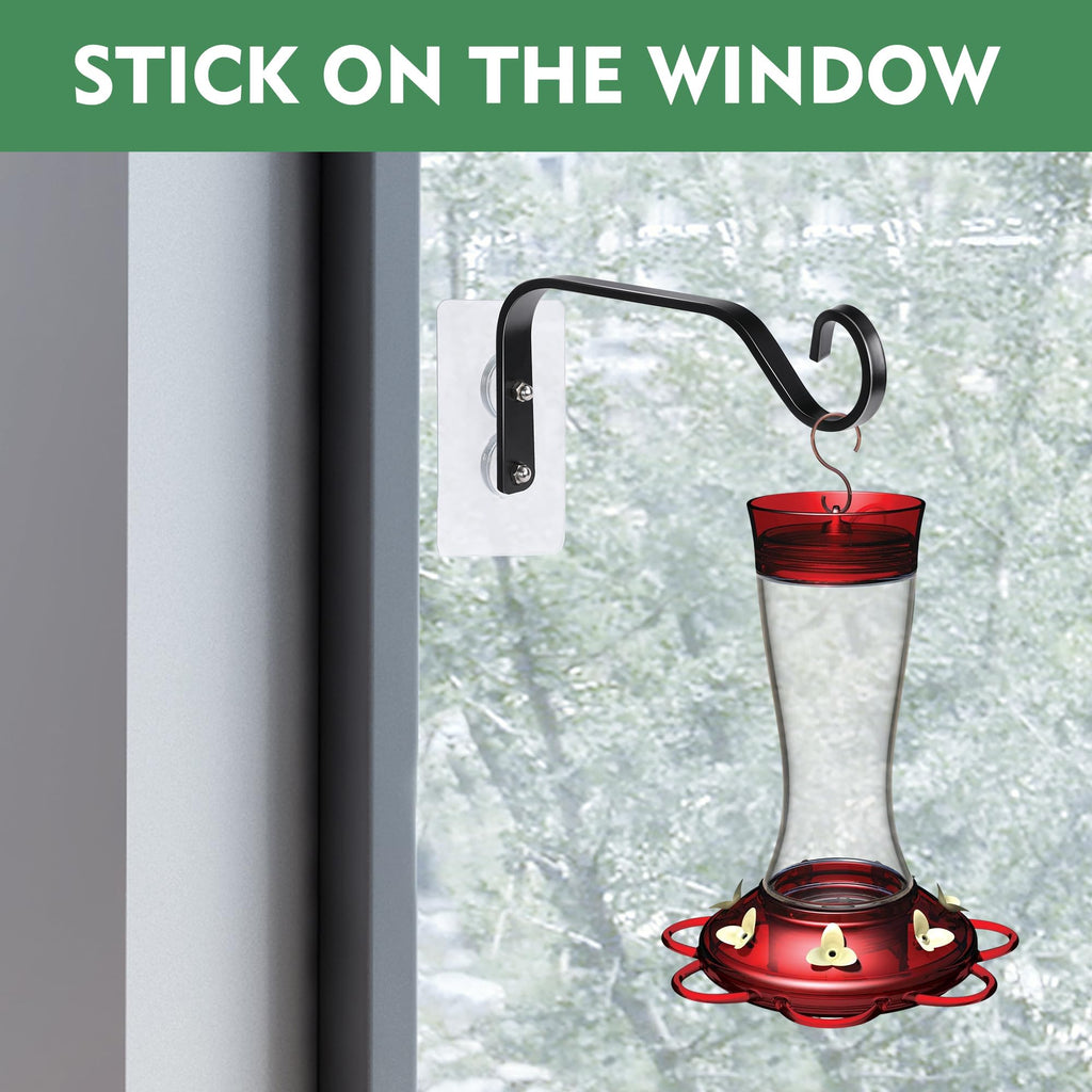 DECOHS 3 Pcs Window Bird Feeder Hanger Hooks - Strong Load-Bearing, Wind Chimes & Plants Mounted