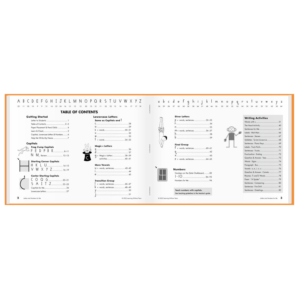 Learning Without Tears, Letters and Numbers for Me, Student Workbook, Age 5+, Kindergarten, Handwriting Practice, Writing Book, School & Home, Language Arts, Tutoring