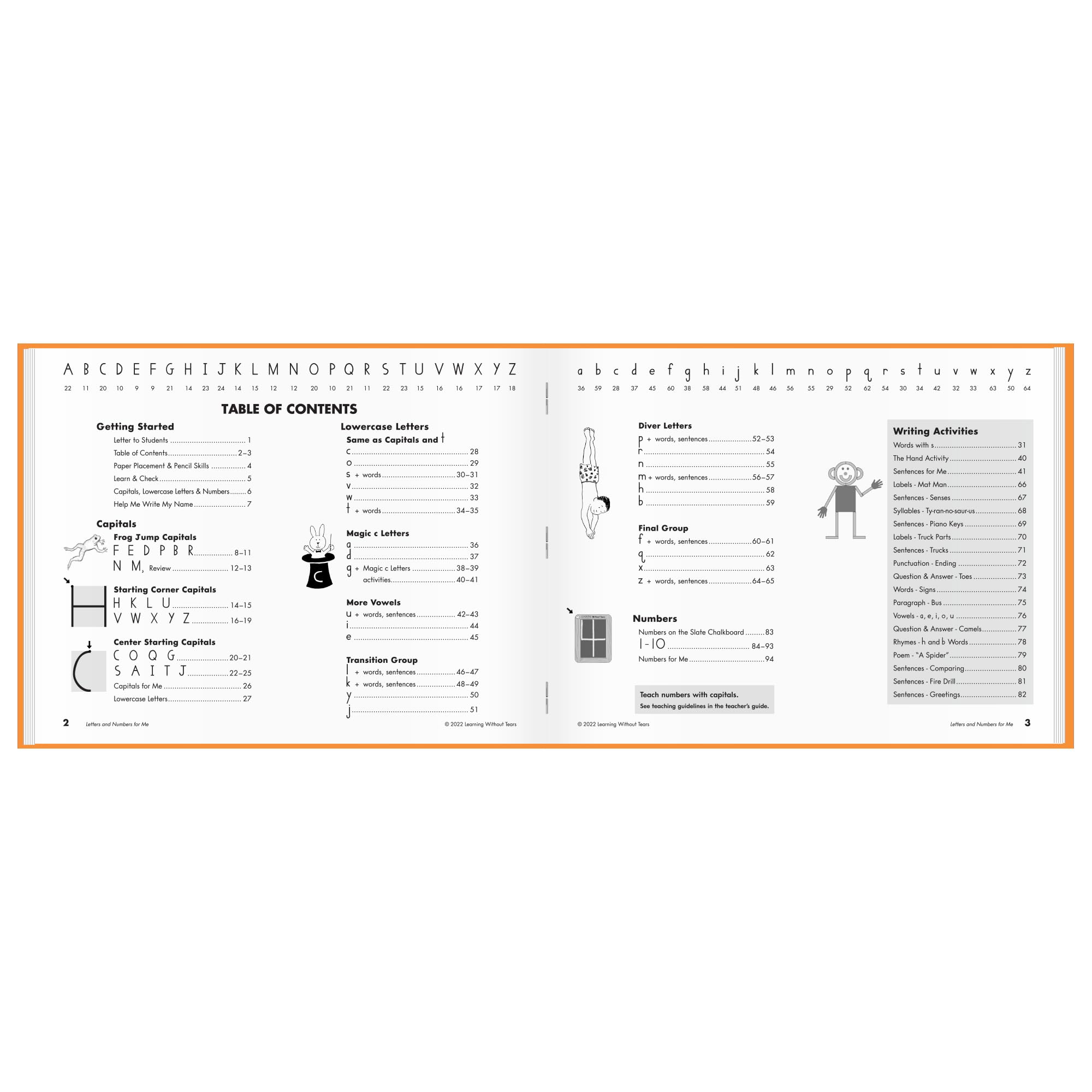 Learning Without Tears, Letters and Numbers for Me, Student Workbook, Age 5+, Kindergarten, Handwriting Practice, Writing Book, School & Home, Language Arts, Tutoring