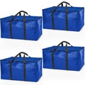 ClearSpace Heavy Duty Storage Bag - Large Moving Boxes with Backpack Straps, Zippers & Handles - Perfect for Traveling, Camping, Christmas Decorations, 4 Pack
