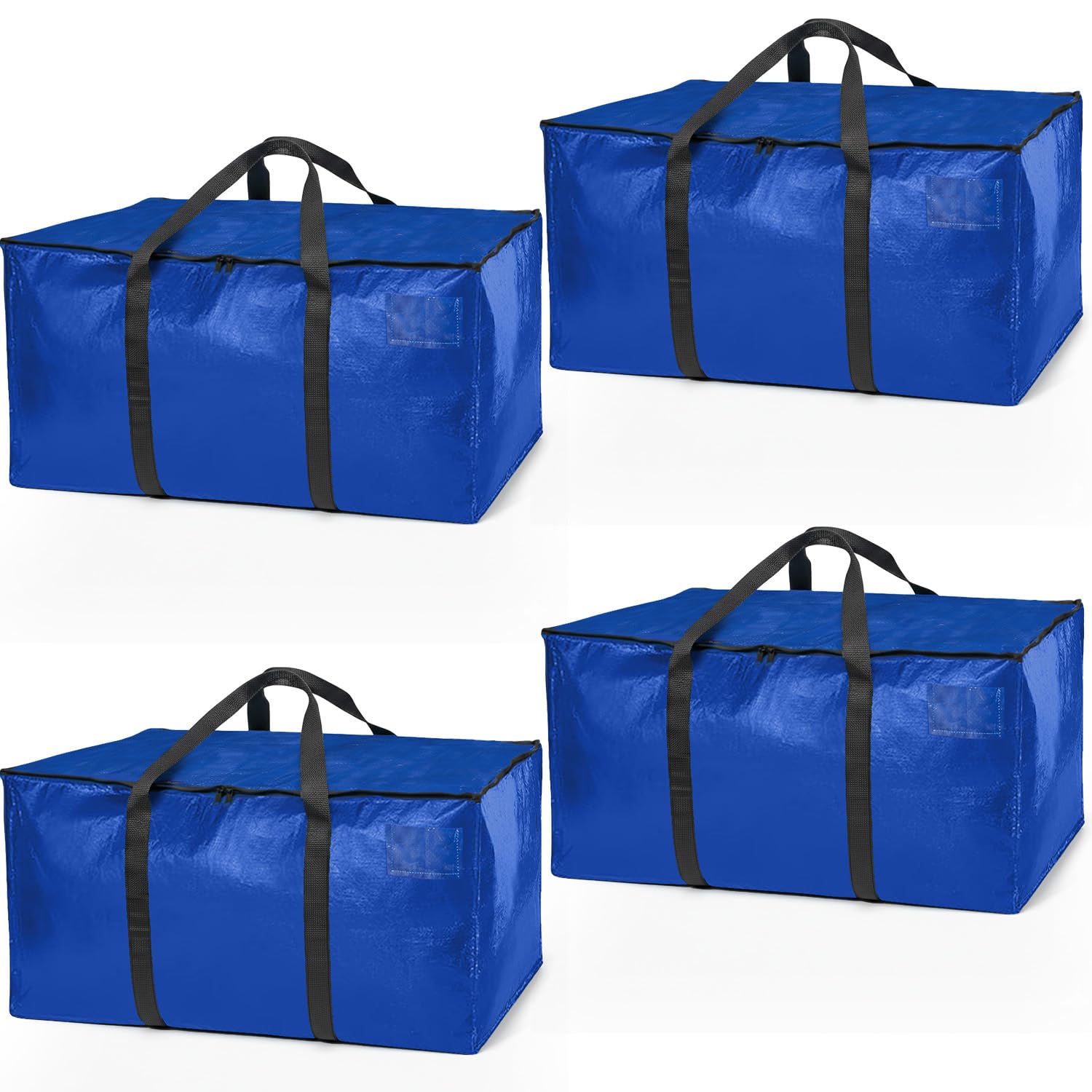 ClearSpace Heavy Duty Storage Bag - Large Moving Boxes with Backpack Straps, Zippers & Handles - Perfect for Traveling, Camping, Christmas Decorations, 4 Pack