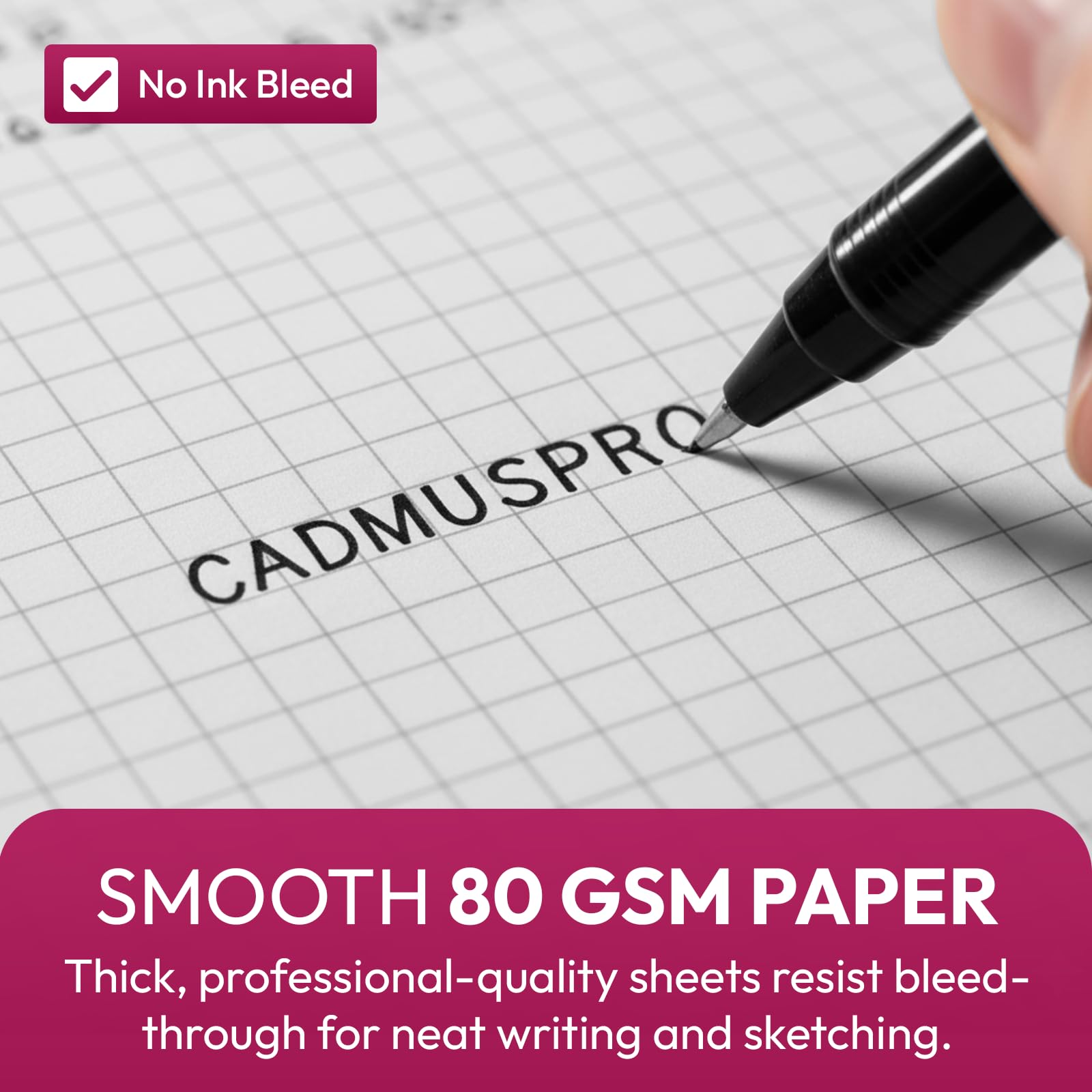 Large 17x11 Graph Paper Desk Pad 50 Sheets – Double-Sided 1/4" Quadrille Grid 80 GSM Ledger Paper | Professional Drafting & Engineering Pad for Architects, Designers, and Math Students