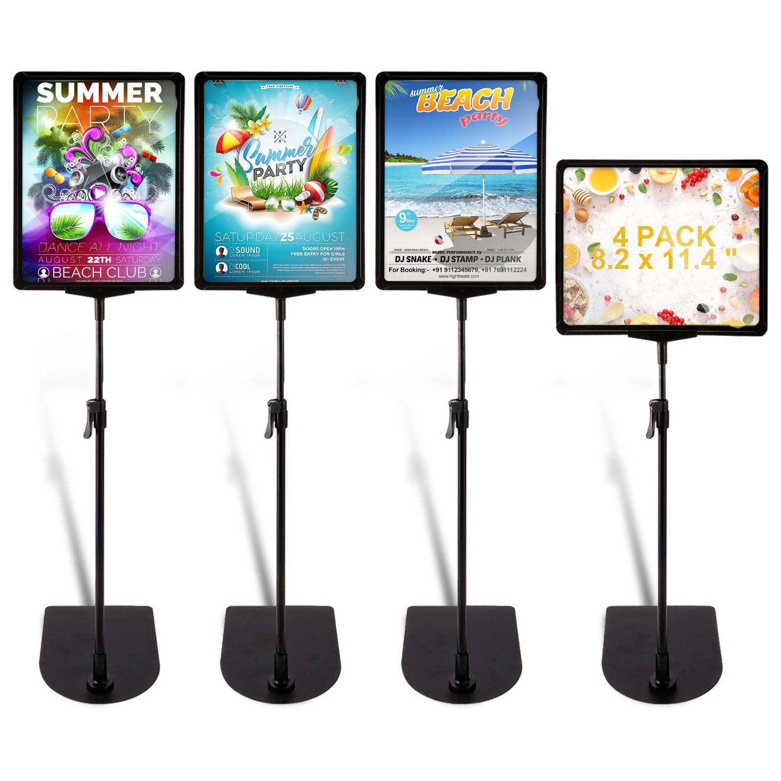 JMIATRY 4 Packs Sign Stand Sign Holder 8.5 x 11 Inch Poster Sign Stand 360° Rotation Banner Stand Floor Standing Welcome Sign Stand for Commerical Directional Use, Vertical and Horizontal View