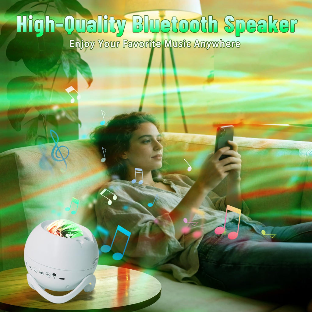 CAIYUE Galaxy Projector, Star Projector, with Bluetooth, White Noise, Remote Control, Room Decor,Bedroom nightlight,Room led,Ceiling, Party