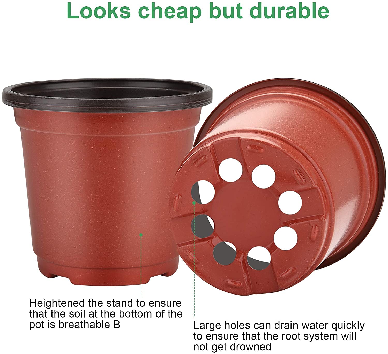 MIXC Plant Nursery Pots with Humidity Dome 4" Soft Transparent Plastic Gardening Pot Planting Containers Cups Planter Small Starter Seed Starting Trays for Seedling with 10pcs Plant Labels，30 Sets