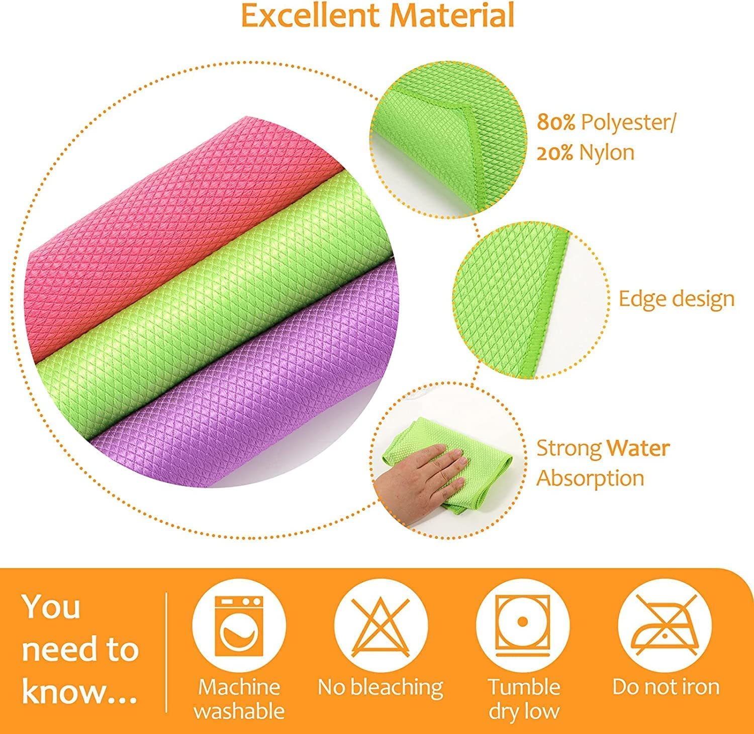 Shiny Wipes, Reusable Microfiber Towels Roll Streak Free Cleaning Cloths, 2023 New Shiny Wipes Cleaning Cloths Fish Scale Cleaning Cloth FJIUMOZEN (5pcs)