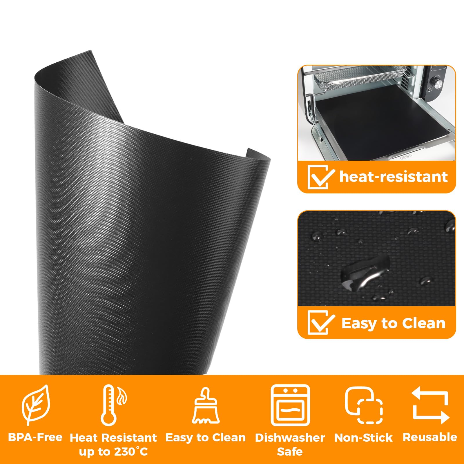 HUOMENDirect 4-Pack 12inch x Oven Liners, Nonstick Sheet Pan, Roast Tray, Baking Dish, Basket Liner for Bottom Ninja SP101 SP301 Foodi Air Fry and most 12-inch / 13-inch Electric Gas (30cm 30cm) SP