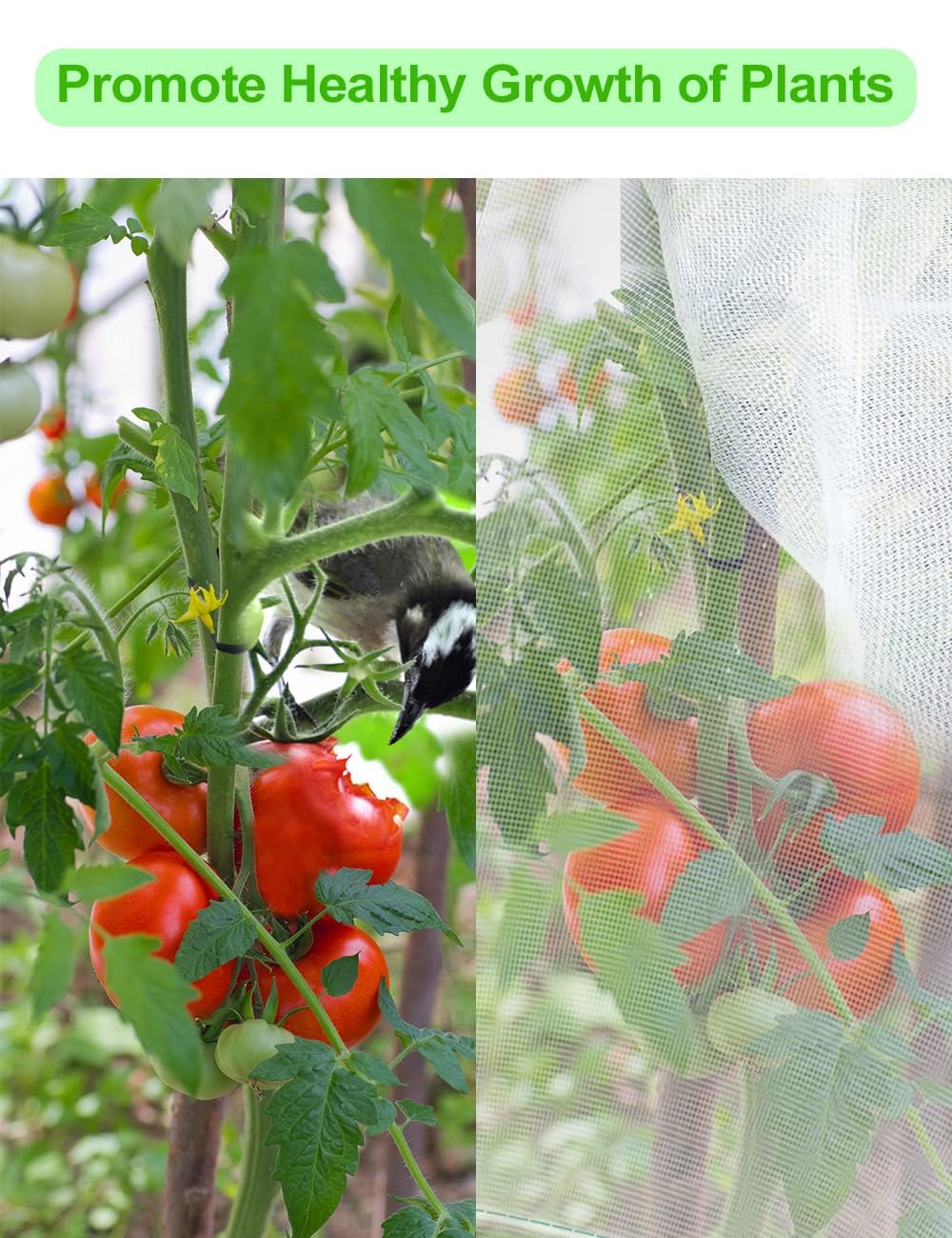 wohohoho 5 Packs Blueberry Bushes Netting Cover with Drawstring, 4.9Ft x 3.3Ft Garden Tree Netting Pest Barrier Tomato Protective Covers Prevent Fruits Plants from Squirrel Bird Insect Deer Animals