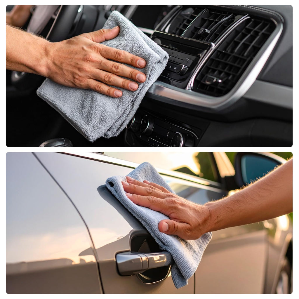 CTRL+Z Microfiber Cleaning Cloth – Cleaning Towels on Tear-Off Roll – Ultra Absorbent, Lint-Free, Reusable Microfiber Towels for Kitchen, Car, Glass & Housekeeping – 12"x12" (50 Sheets)
