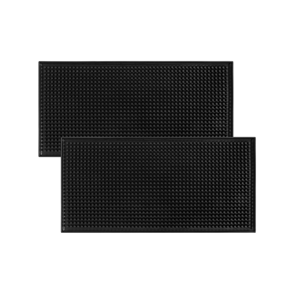 2 Pack Heavy-Duty Bar Mat Pad PVC Rubber Dish Drying Spill Matting for KTV Bar Glass Home (S)