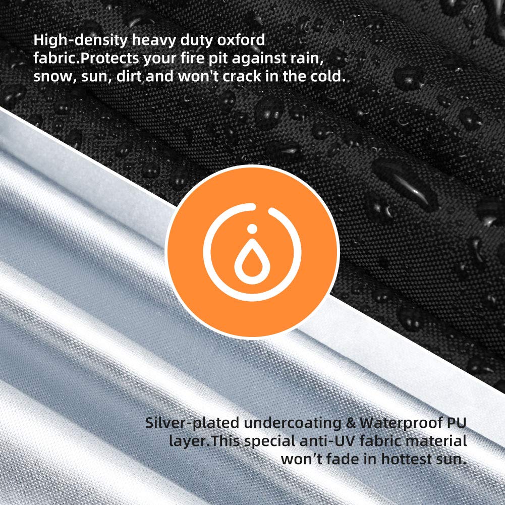Fire Pit Cover, 28 Inch Square Fire Pit Covers Firepit Cover Waterproof Gas Fire Table Covers Outdoor Fire Pit Covers for Propane Fire Pit Patio Gas Fire Pit Cover