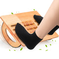 ONUEMP Wooden Rocking Footrest for Under Desk (15.5 x 10.6 in) – Solid Beechwood Ergonomic Foot Stool with Massage Rollers, Non-Slip Foot Rocker Leg Rest Footrest for Office Chair, Gaming & Home Office