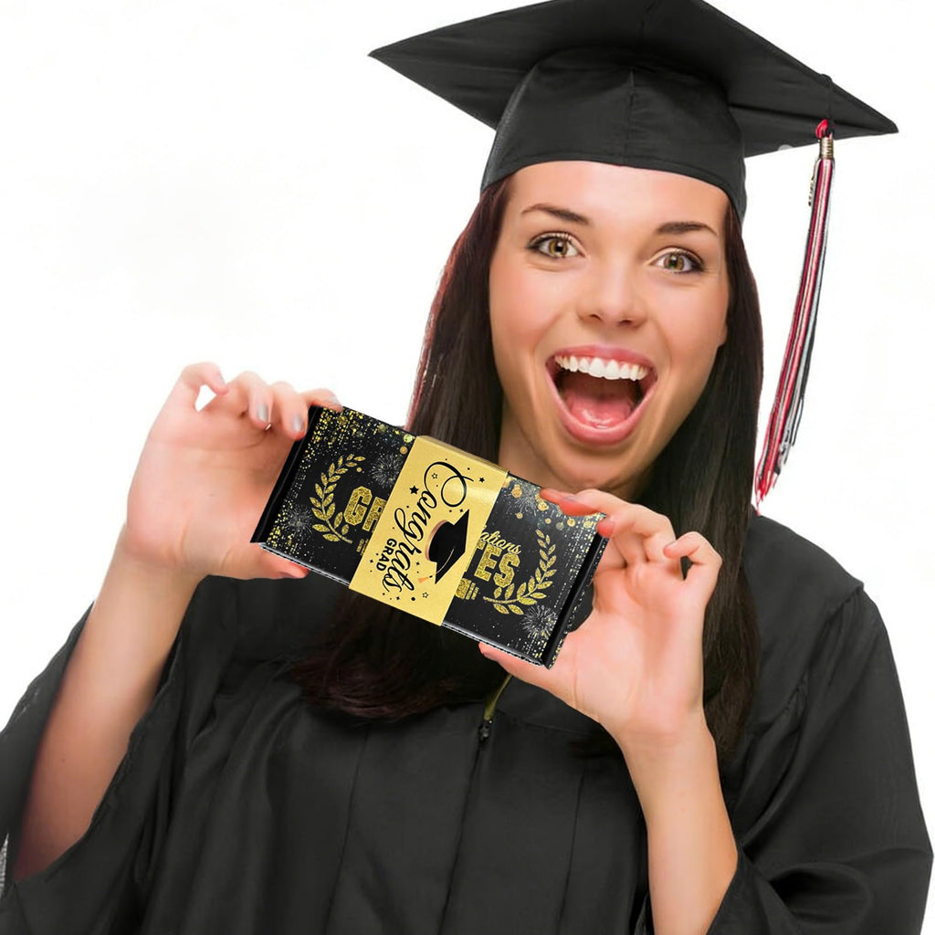 Graduation Surprise Explosion Gift Box, Funny Pop Up Cash from Money Case for Her Him Preschool High School College, DIY Novelty Luxury Folding Bouncing Money Boxes for Class of 2026 (Black)