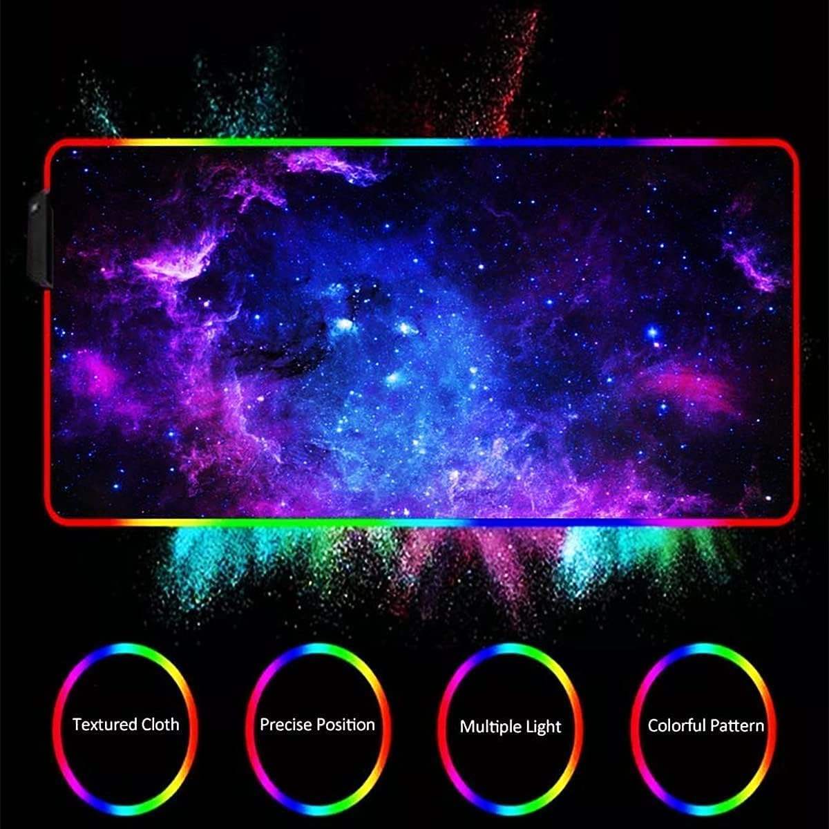 TEKXDD RGB Gaming Mouse Pad - Mousepad, XXL Extended 12 LED Modes Mouse Desk Pad 31.5X 11.8inch, Non-Slip Rubber Base, Desk Mat Mousepad for Computers, PC, Laptop and Office