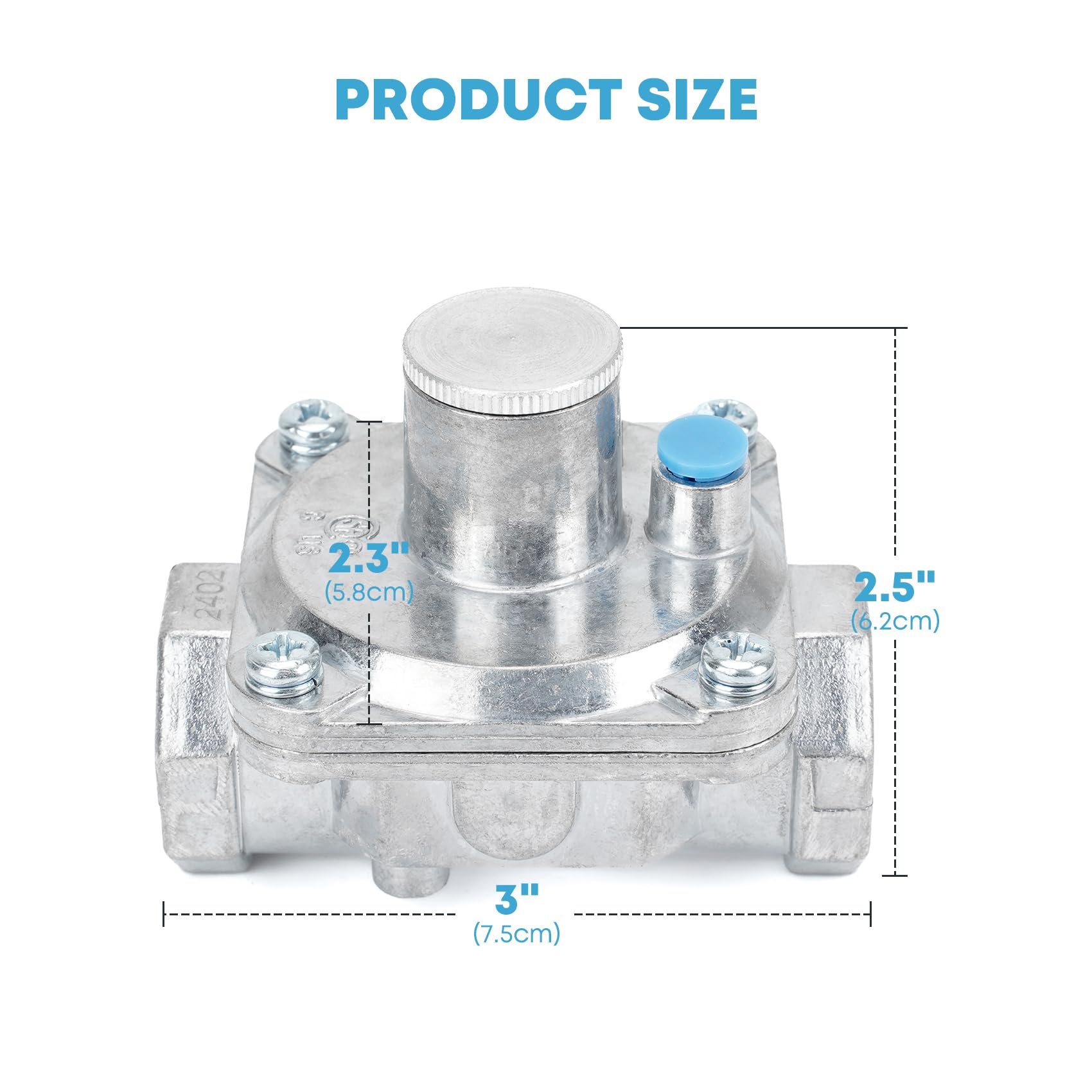Stanbroil 1/2'' Gas Pressure Regulator for Liquefied Propane and Natural Gas, NG 5" WC Out/LPG 10" WC Out