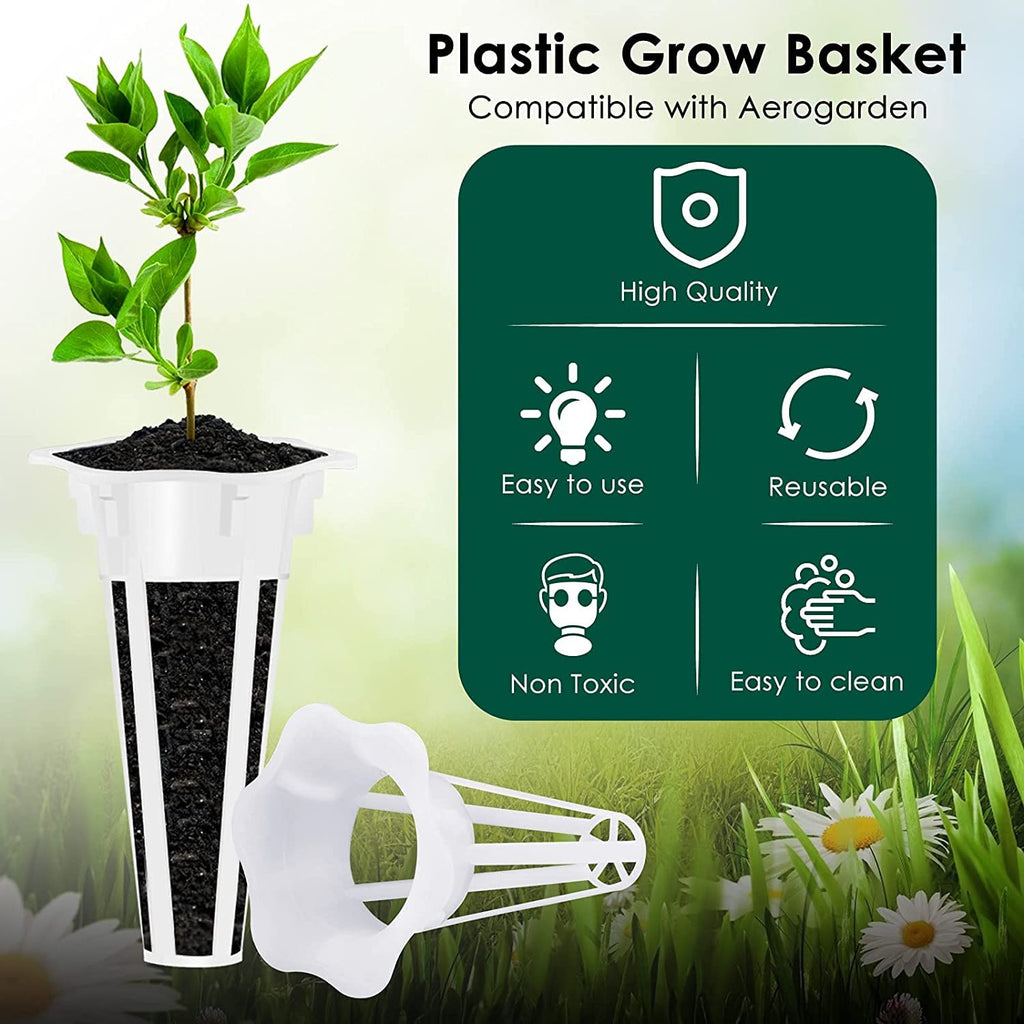 50PCS Grow Baskets Fit AeroGarden Replacement Grow Basket Plant Pod for Grow Sponges Basket Compatible with Hydroponic Growing SystemPlant Growing Containers for Hydroponic, 50 Pack