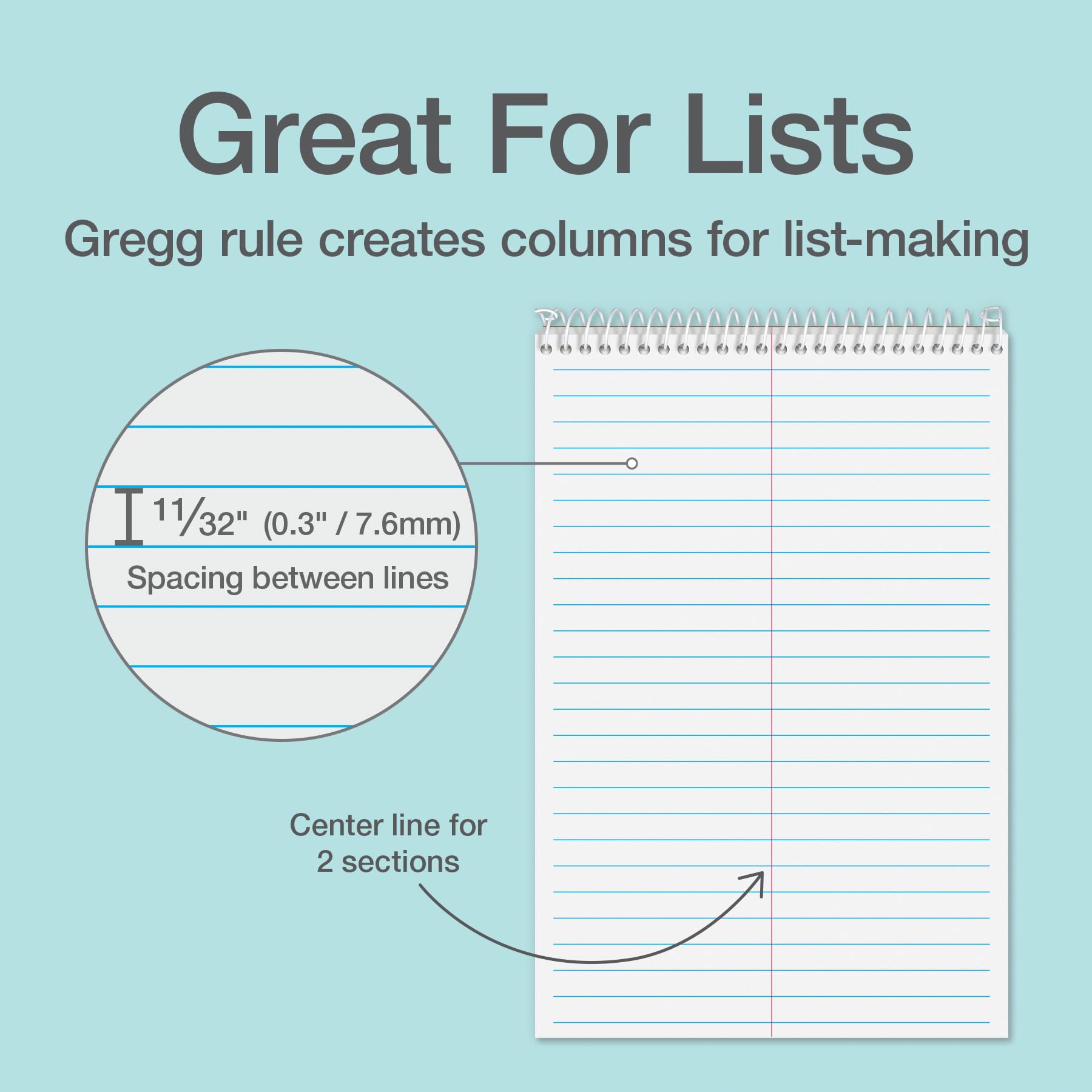 Oxford Steno Spiral Notebooks, Top Bound Steno Pads, 6x9 Inches, Gregg Ruled for Lists, White Paper, Asst. Pastel Covers, 80 Sheets, 6 Pack (1007112)