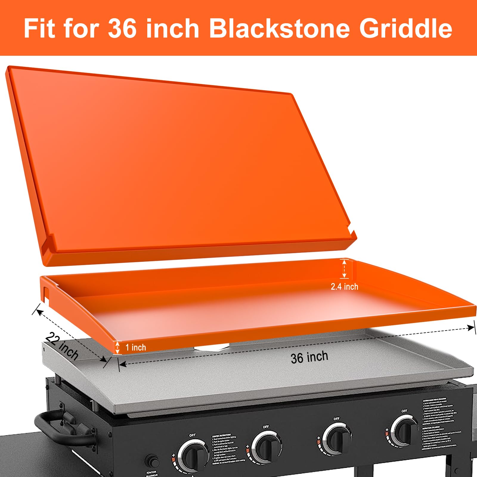 ENUODA 36 Inch Griddle Mat for Blackstone Griddle Cover 36" Heavy Duty Food Grade Silicone Griddle Cover Grill Buddy Protect Griddle Year-Round from Insects, Dust, and Rust, Upgrade All-Round Edge