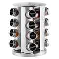 Countertop Revolving Spice Rack, 16-Jars Stainless Steel Spice Rack Organizer, Round Carousel Spice Rack Tower, Seasoning Storage Organization for Kitchen Home Dried Herbs