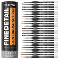 Nicpro 24 PCS Small Detail Paint Brush Set, Professional Miniature Painting Kit Fine Detail Brushes Upgrade Kit for Watercolor Oil Acrylic, Craft, Models, Rock, Paint by Number-Classic Vertical Holder