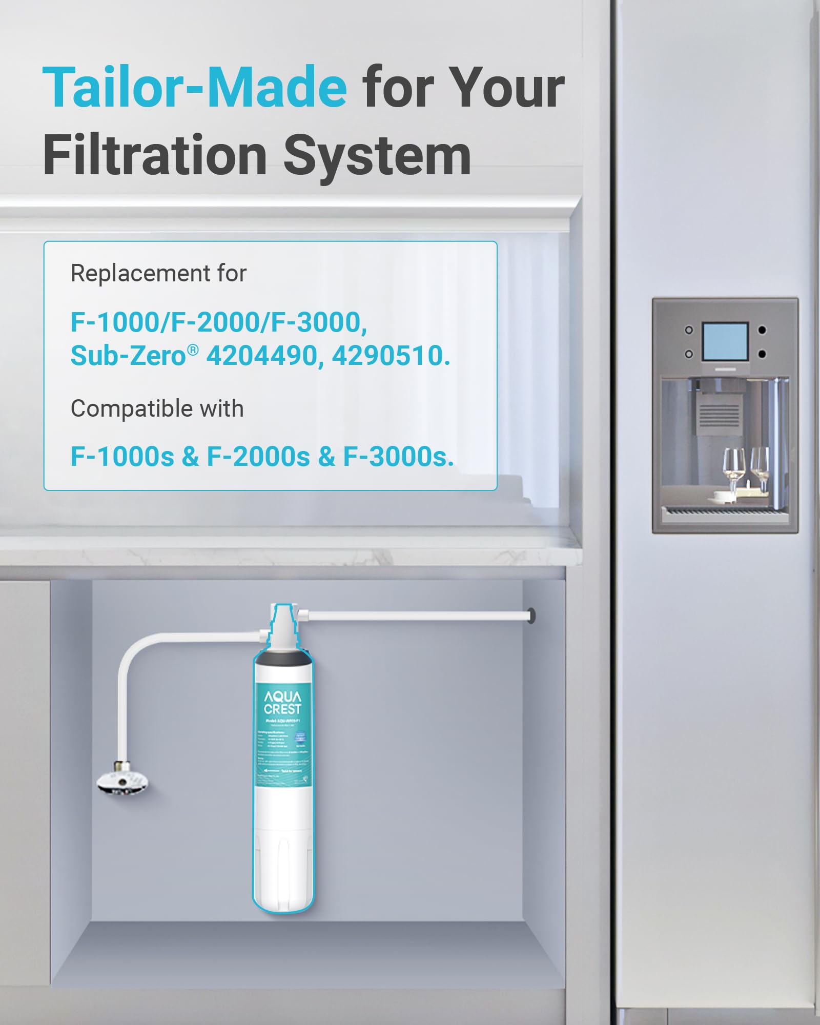 AQUACREST F-1000 Undersink Water Filter, Replacement for F-1000 and AquaPure AP Easy C-Complete, Model No.WF03-F1.
