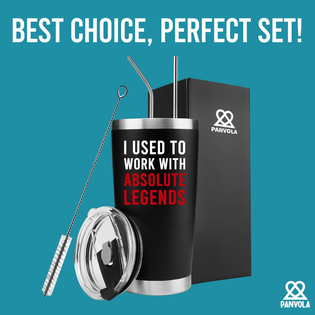 I Used to Work with Absolute Legend Vacuum Insulated Tumbler Farewell Going Away Gift for Coworker Retirement Gifts Goodbye Office Stainless Steel Removable Lid (Black, 20 oz)