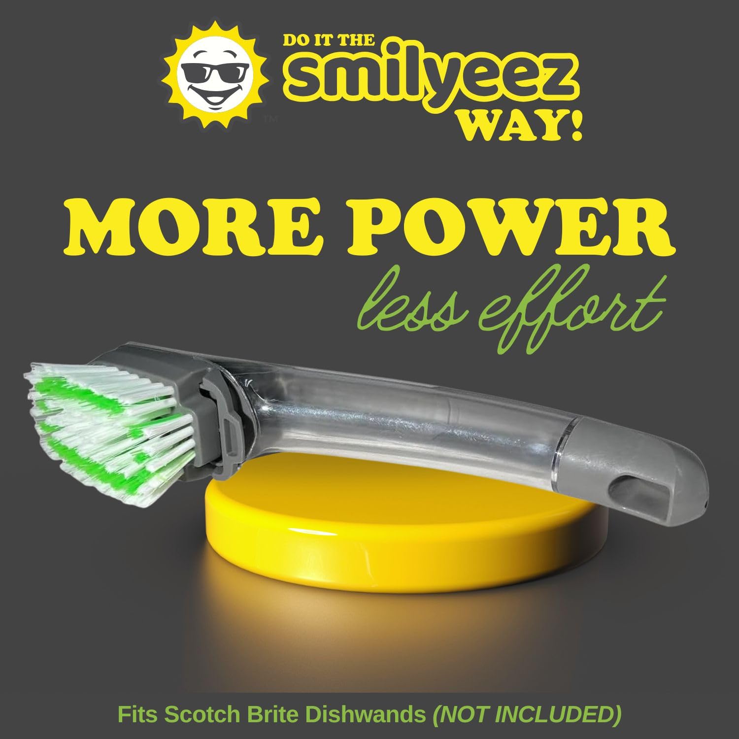 Smilyeez Replacement for Scotch Brite Brush, 4-Pack, Makes Your Dishwand Like New, Dishwand Brush Refills, Scotch Brite Brush Replacement, Easy to Install (2 Packs)