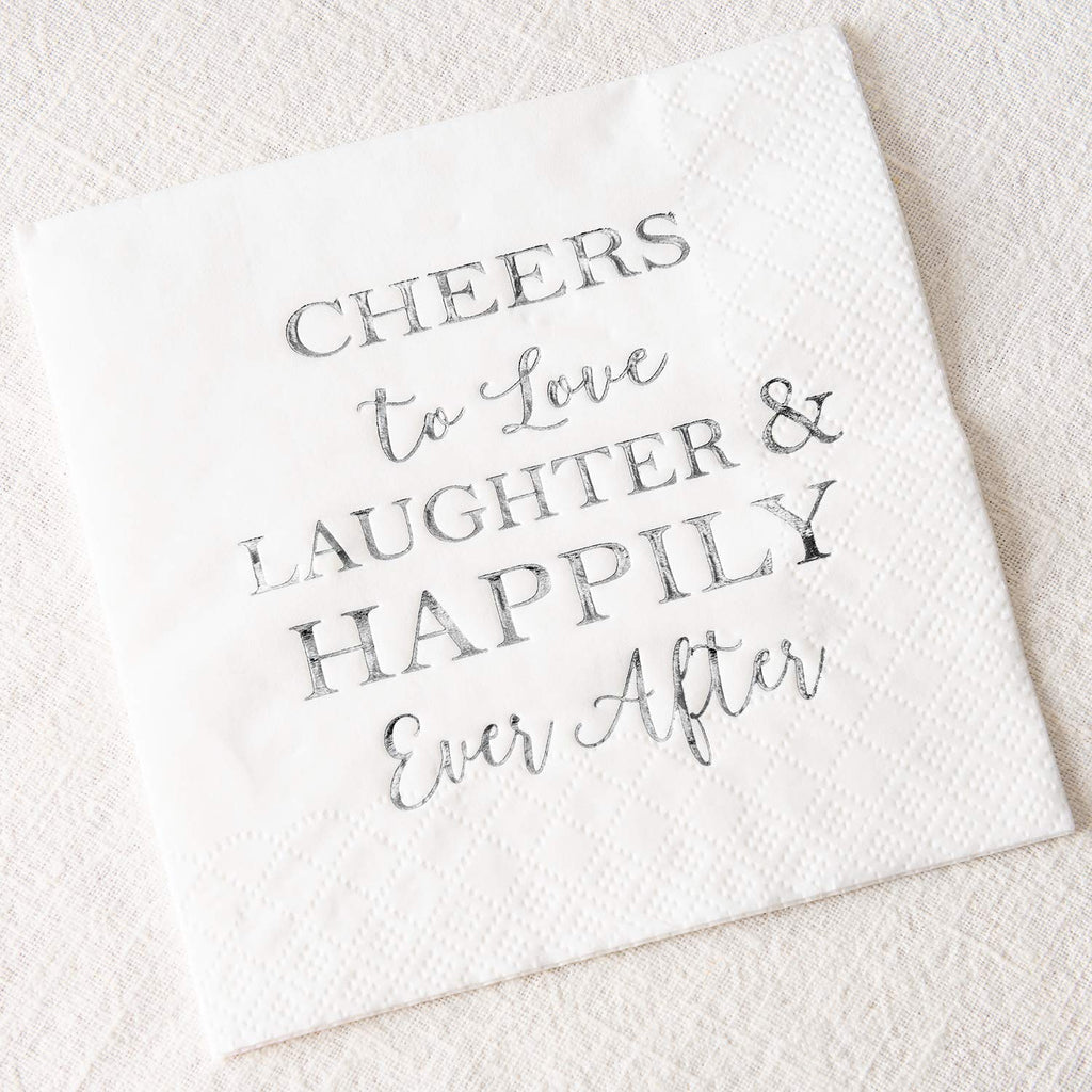 Crisky Bridal Shower Silver Napkins Disposable Silver Cocktail Beverage Dessert Napkins for Wedding Shower Engagement Party Decorations, 100 Pcs, 3-Ply