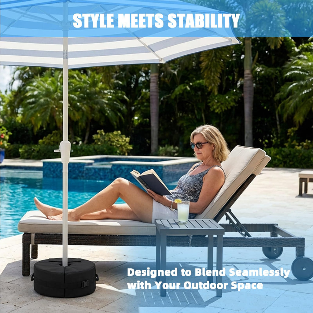 MTSBDM 18" Round Umbrella Base Weight Bag with Side-Slot Opening – Fits Offset, Cantilever, Flagpole & Outdoor Patio Umbrella Stands – Portable, Easy Fill & Install – Weather Resistant