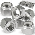 Vifmy 110 Pack 1/4"-20 Inch Lock Nuts,304 (A2-70) Stainless Steel Nylon Insert Locknuts,Standard Inch Thread Nylock Nuts for Bolts