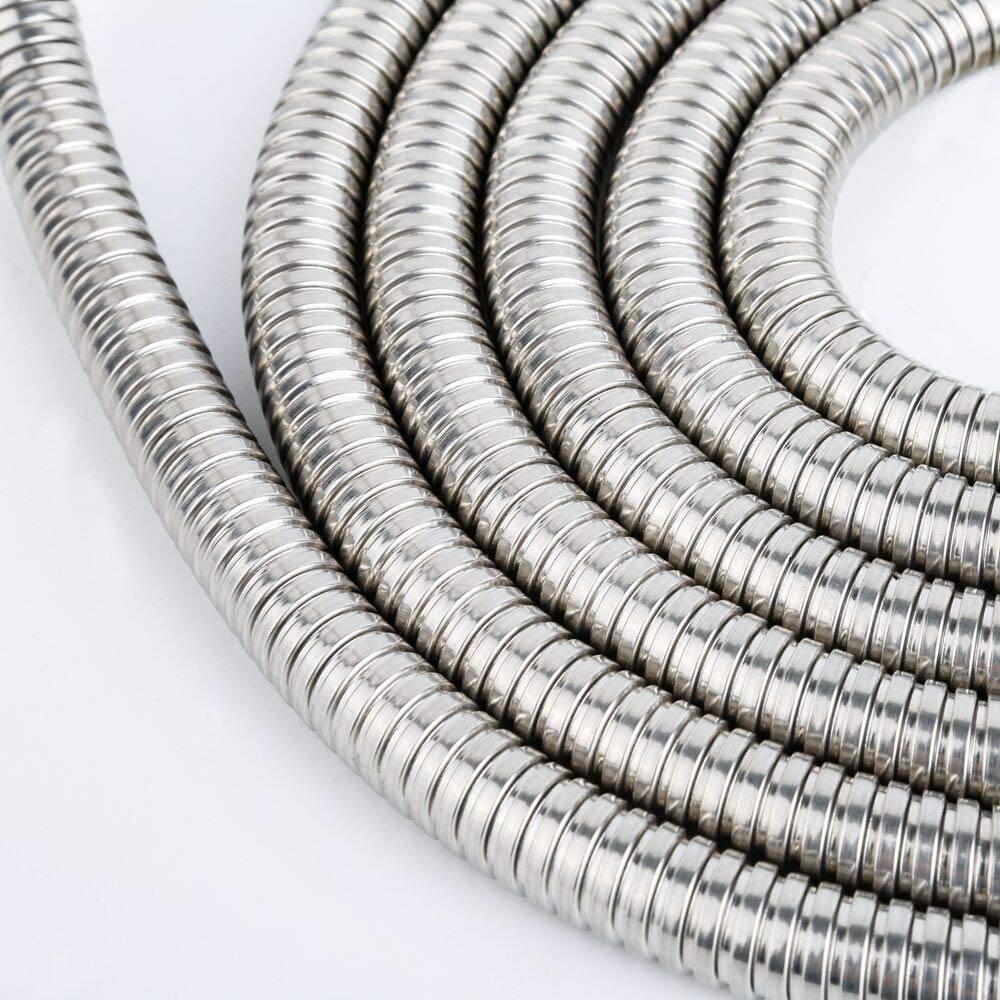 Upgrade 122-Inch Copper Head Shower Hose Stainless Steel Extra Long Shower Head Hose Bathroom Handheld Showerhead Sprayer Extension Replacement,Polished Chrome (Stainless Steel, 122 inch)