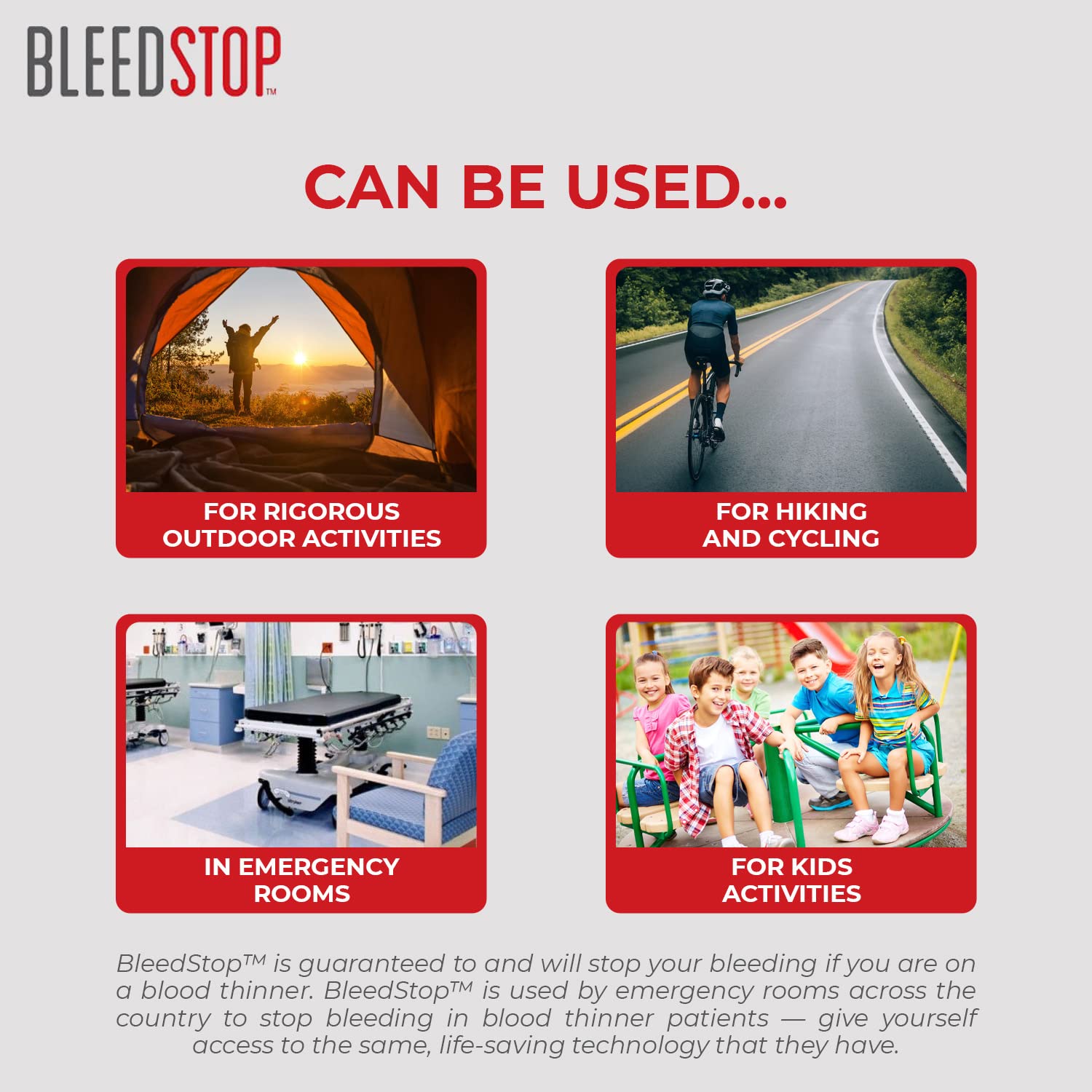 BleedStop First Aid Powder for Blood Clotting, Trauma Kit, Blood Thinner Patients, Camping Safety, and Survival Equipment for Moderate to Severe Bleeding Wounds or Nosebleeds 5 Pack 15g