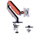 ArcadeX Single Monitor Mount, 13 to 32 Inch Gas Monitor Arm, Adjustable Stand, Vesa Mount with Clamp and Grommet Base - Fits 4.4 to 22lbs LED Computer Monitors (Black with Orange)