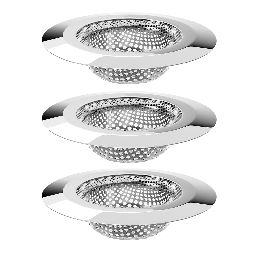 MR.SIGA Bathroom Sink Strainer, Stainless Steel Shower Bathtub Lavatory Drain Cover, Hair Catcher, 2.83" Diameter, 0.31" Depth, 3 Pack