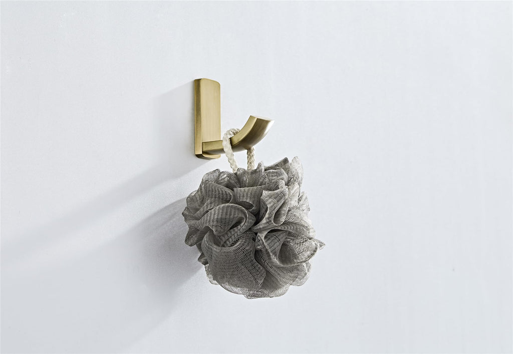 Flybath Coat Hooks Antique Brass Shower Towel Robe Hook for Hanging Bathroom Kitchen Hooks Wall Mounted, Brushed Bronze - 2 Pack