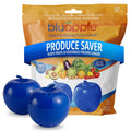Bluapple Produce Saver 2-Pack - Keeps Fruits & Vegetables Fresh Longer in Refrigerator Crisper, Shelves, and Fruit Bowls, Lasts up to 3 Months, Ethylene Gas Absorber, BPA Free