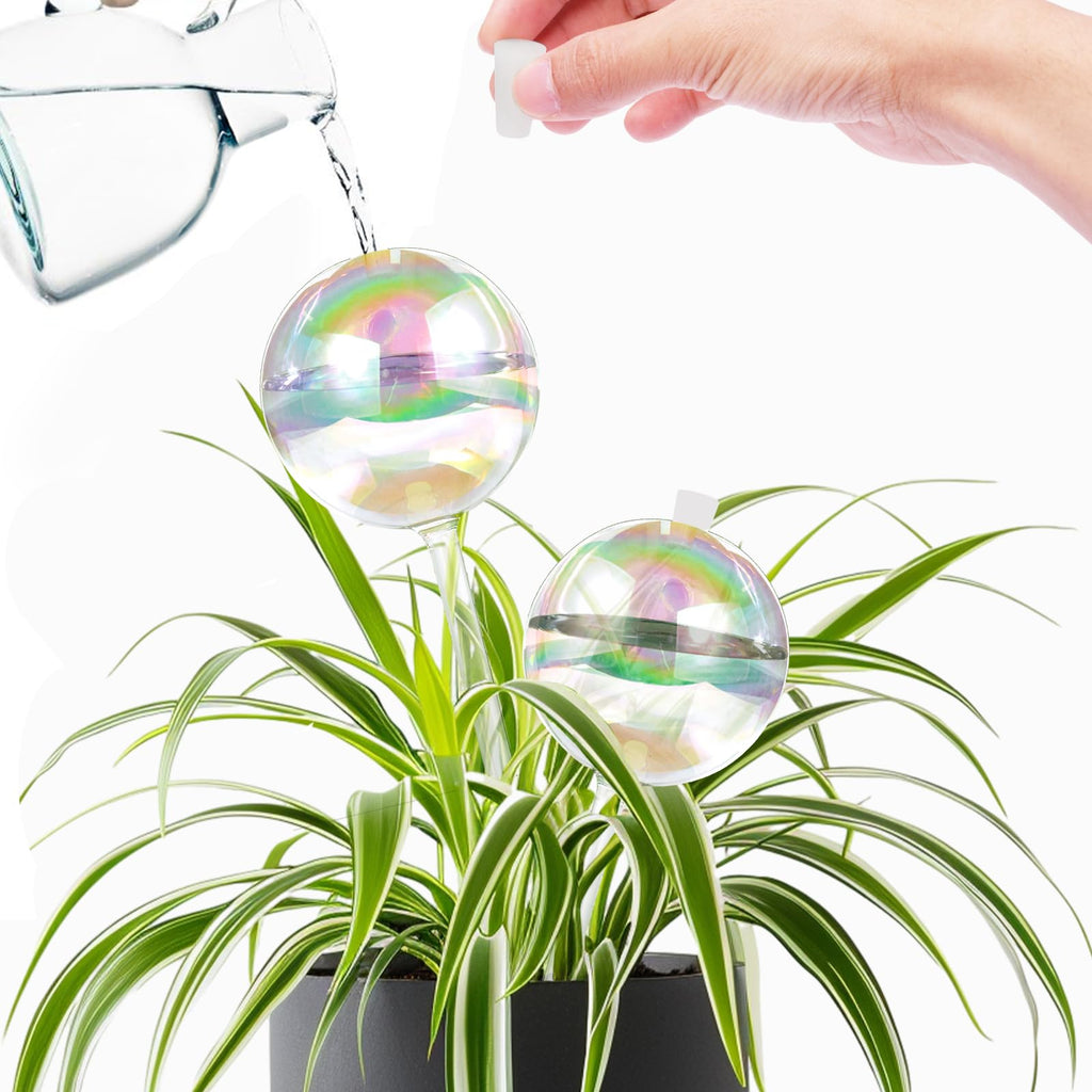 13 oz Up 2 Weeks Large Plant Watering Globes - Self Watering Bulbs for Indoor & Outdoor Plants, Glass Water Globes, Slow Watering for Plants While Away, Self Watering Planter Insert (Large 2-Pack)