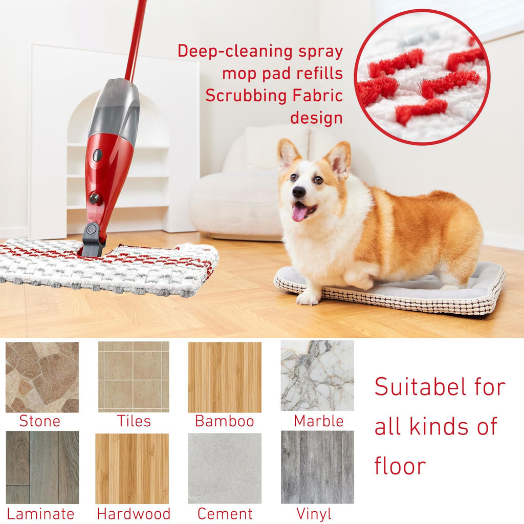 4-Pack Microfiber Washable Mop Head Refills — Compatible with Vileda Promist Max, O-Cedar Reusable Pads, Replacement Heads.